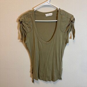Rebecca Beeson‎ Olive Green Top with Shoulder Detail Size 4